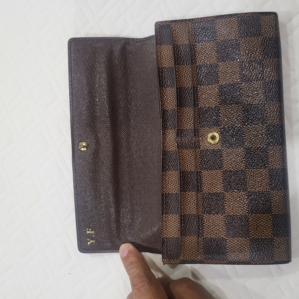 Louis Vuitton Damier Ebene Canvas Sarah Long Wallet - Picture 6 of 10